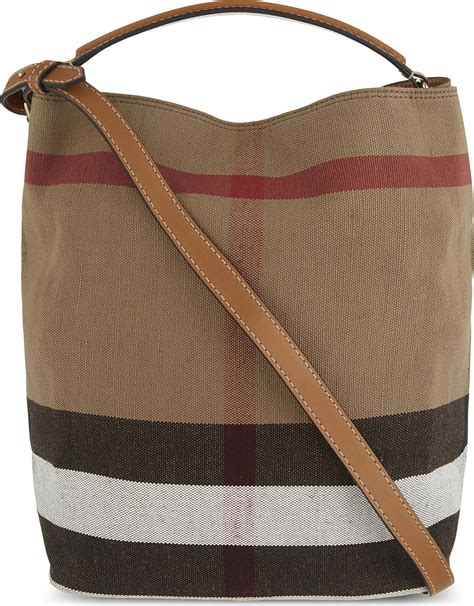 burberry ashby medium canvas bucket bag|Burberry Ashby Medium Canvas Bucket Bag in Brown .